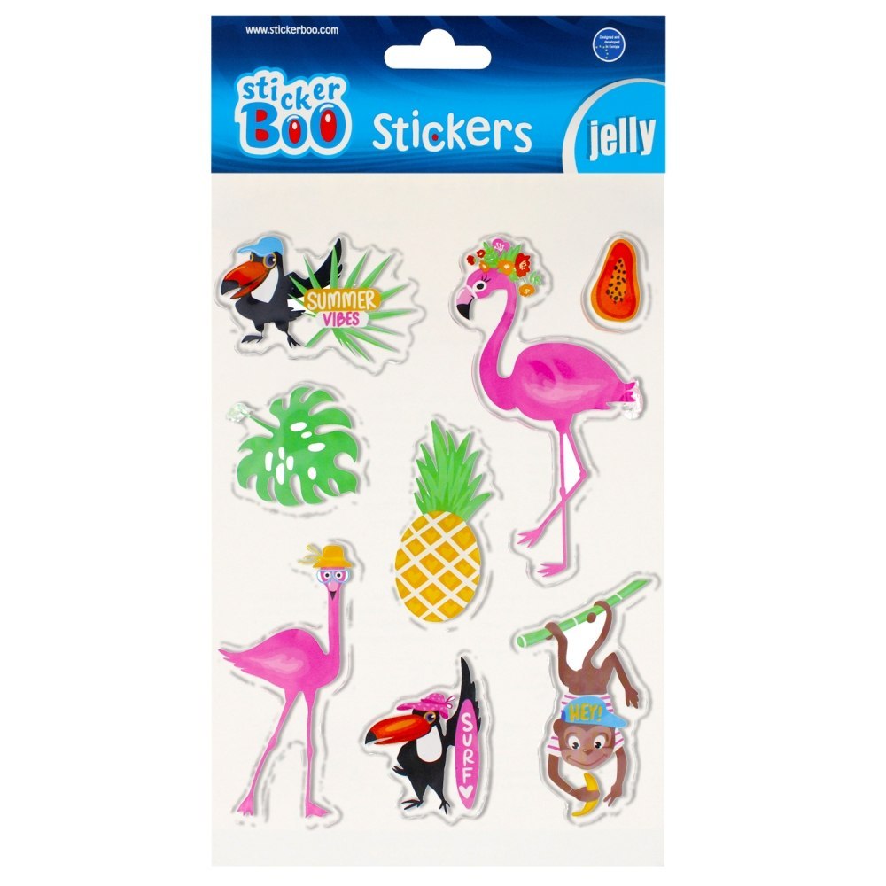 ADHESIVOS 15X20 CM GEL FLAMINGOS STICKER BOO 493724